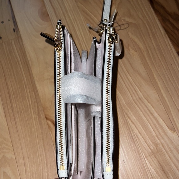 Michael Kors Adele Double-Zip Pebble Leather Wristlet - Picture 7 of 8